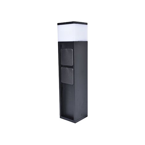 Lampada da giardino a LED nera opaca da 11W 3000K con 2 prese elettriche IP44. (1/2)