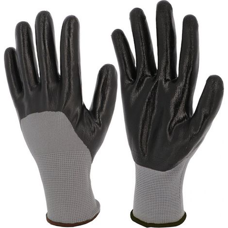 SINGER Gants Support Polyester Enduit Nitrile 3/4 Jauge 13 PER134NIB - Taille: 10
