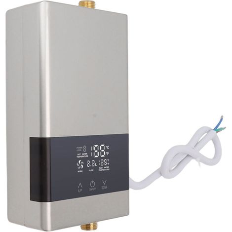 Chauffe-eau instantané 220V 6000w, chauffe-eau électrique instantané d'intérieur de cuisine à domicile, télécommandes, sans batterie,argent (1/5)