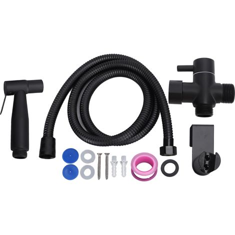 Douchette WC Bidet en Acier Inoxydable 304 Kit de Pulvérisation Pressurisé sans Perçage pour Salle de Bain G1/2 (1/5)