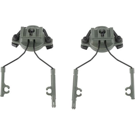 2 Pièces Support Casque Audio Rotatif avec Adaptateur Rail 19‑21mm pour Écouteurs et Protections Auditives de Chasse, Vert (1/5)