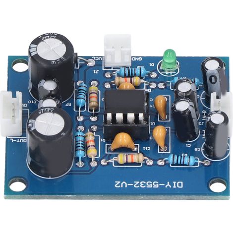 Carte préampli audio PCB alimentation DC 12-35V simple face double panneau gain x5 circuits OP NE5532 (1/5)