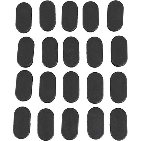 Embouts ovales pour joints de pieds de table et de chaise, 40 mm x 20 mm, 20 pièces, noirs. (1/5)