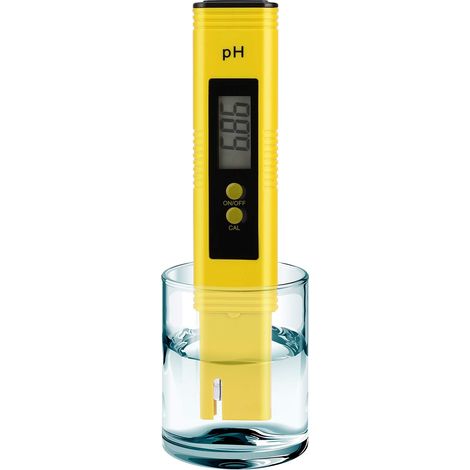 Testeur pH numérique pour l'eau — Pré-calibré, haute précision ±0,01, plage 0–14 pH — Format de poche pour eau potable, piscine, aquarium et hydroponie (Jaune)