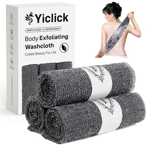3 Pack Japanese Exfoliating Washcloths, Korean Exfoliating Washcloths for Back Shower Bath Body African Sponge Loofah Loofah Colors Loofah (1/5)