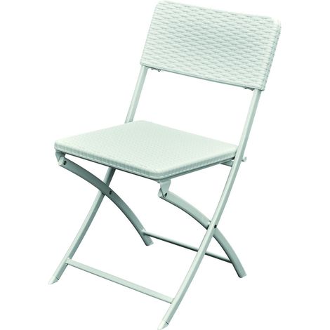 Sedia pieghevole in acciaio e resina rattan da esterno Camping Polyrattan Levante