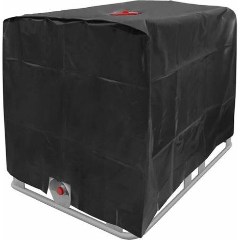 Bâche Couverture Réservoir IBC 1000L, Protection Anti-Poussière et Anti-UV, 120x100x116cm (Noir) (1/4)