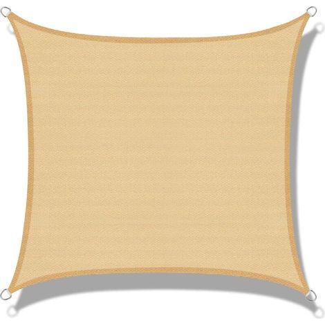 Rechteckiges 2 x 4 m Sandfarbenes Sonnensegel (HDPE) – UV-Schutz für Terrasse, Camping, Außenbereich, Garten (1/5)