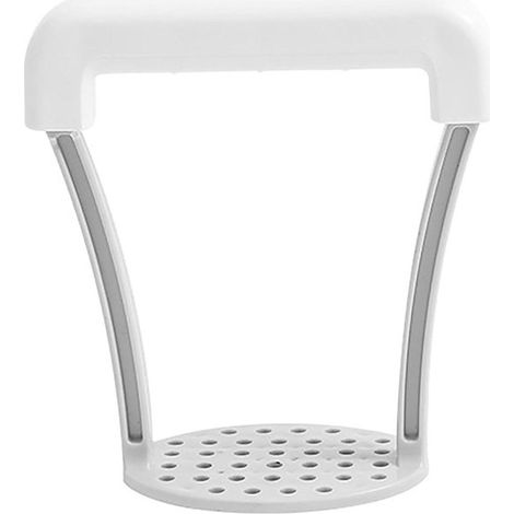 Machacador de patatas - Molinillo de alimentos - Triturador de alimentos - Placa reforzada - 13 cm de altura - Blanco Gris (1/5)