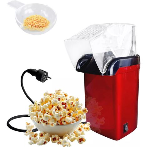 Macchina Popcorn 1200W Elettrica ad Aria Calda per Snack Sani e Veloci