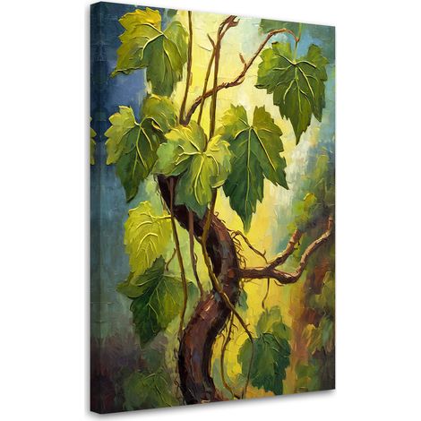Tableau sur toile Tableau sur toile Feuilles de vigne vertes 40x60 (1/5)