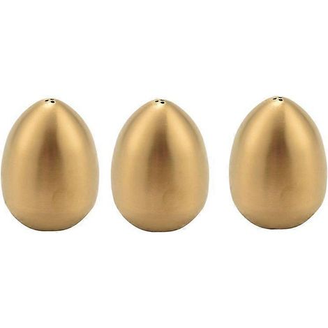 3-teiliges Edelstahl-Set: eiförmige Salz- und Pfefferstreuer, goldfarben (1/5)