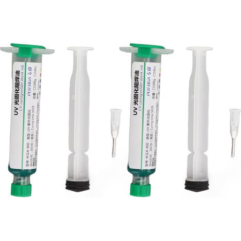Lot de 2 encres de masque de soudure pour circuits imprimés BGA, protection isolante, polymérisation UV, pour la maintenance des ordinateurs et téléphones portables. (1/5)