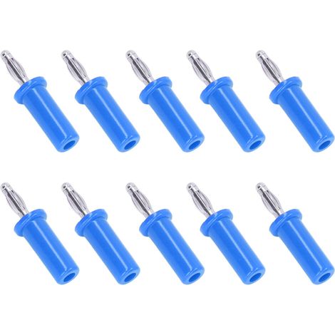 10Pcs Connecteurs Banana 4mm Bleu Laiton ABS Soudure pour Enceintes Instruments Électroniques (1/5)