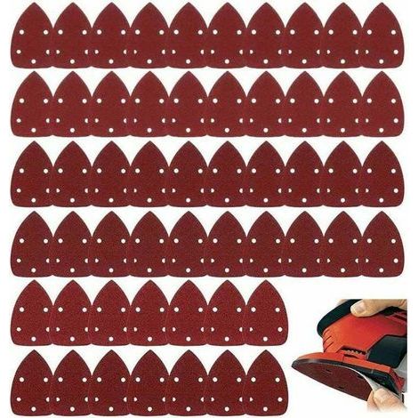 Lot de 60 Papiers Abrasifs Triangulaires à Crochet et Boucle - Différents Grits Inclus (40, 60, 80, 100, 120, 150, 180, 240, 320, 400) (1/5)