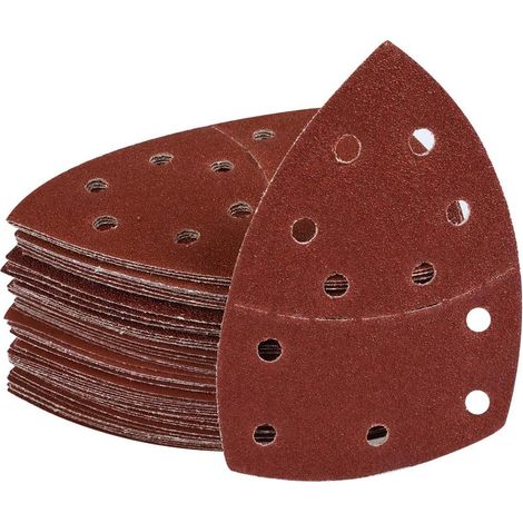 Confezione da 60 fogli di carta abrasiva grana 40/60/80/120/180/240, 152 mm x 105 mm con 11 fori per fogli multistrato