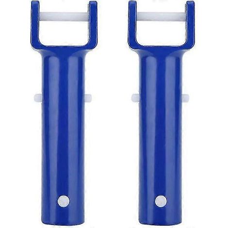 Lot de 2 têtes de brosse de piscine bleues à poignée en V, avec pince en V, pour accessoires de piscine (1/5)