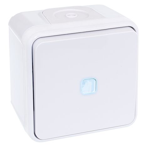 Interrupteur va et vient lumineux saillie 10A - IP55 - OXXO Blanc (1/4)
