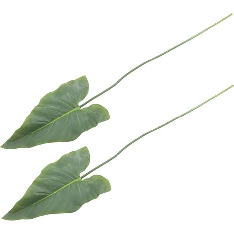 Lot de 2 plantes artificielles tropicales Alocasia pour vase , idéales la décoration florale et les