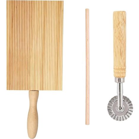Planche a en bois avec coupe pate et batonnet pour macaroni ravioli pasta maker manuel machine a pates fraiche planche bois ustensile de cuisine pour repas maison (1/5)