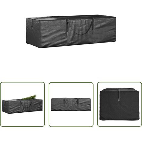 The Living Store Sac de rangement pour sapin de Noël noir 135x40x55 cm PE - Sac De Rangement Sapin Noel - Housse Sapin Noel - Protection Sapin Noel - Rangement Hivernage - Stockage Sapin (1/5)