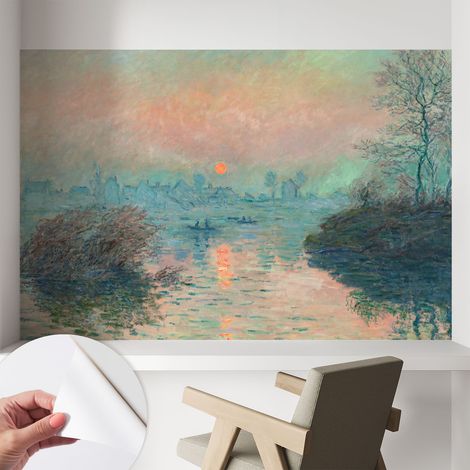 Papier peint adhésif autocollant pour salon chambre à coucher peint imprimé pour mur Crépuscule évocateur 104x70 cm (1/5)
