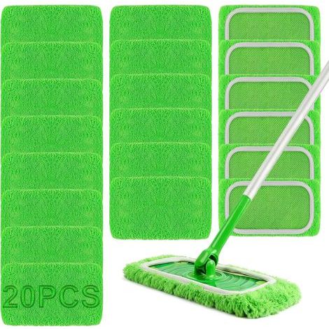 20 Reusable Wipes for Swiffer Sweeper, Washable Microfiber, Wet and Dry Cleaning, All Floor Types (1/5)