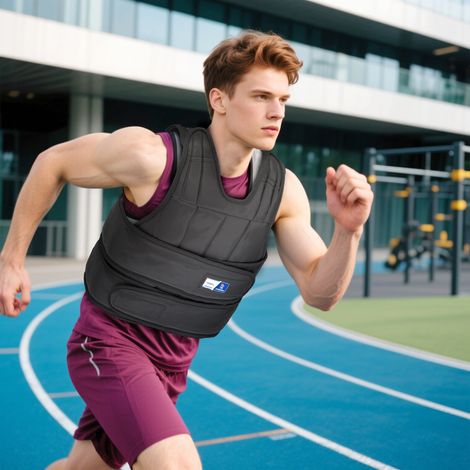 Gilet lesté réglable - Aosom.fr x FFHandball - veste lestée 20 Kg max. poids amovibles entrainement musculation exercice (1/5)