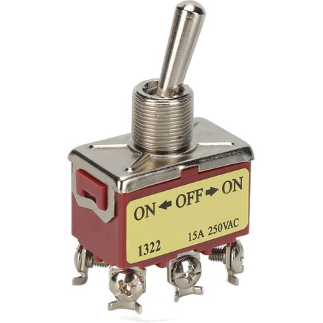 20 interrupteurs à bascule à verrouillage automatique, 6 broches, 3 vitesses, connexion à vis, 250 V CA, 15 A (1/5)