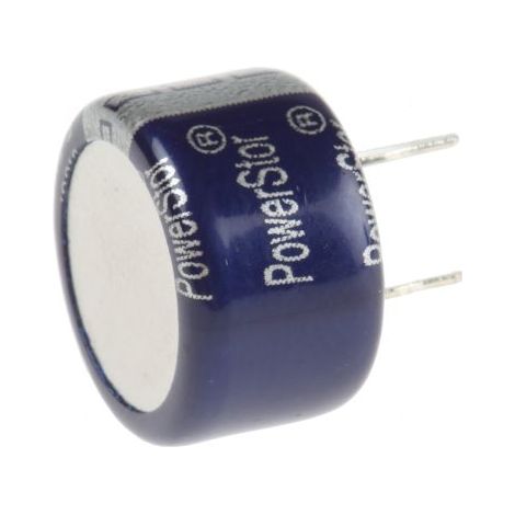 Supercondensateur, 0.33F, 5.5V c.c., Traversant, 13.5 x 8.3mm, pas de 5mm, -40 °C  +85 °C. ( Prix pour 1 )