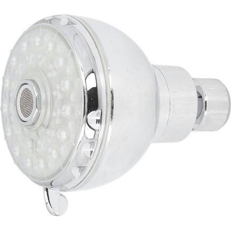Pommeau de douche LED 7 couleurs à alimentation par flux d'air avec montage facile par filetage G1/2 pour salles de bains (1/5)