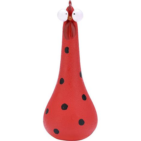 Décoration de jardin [Long-necked Big-eyed Chicken Ornament] Resin (Red 20cm) 1pc Creative Courtyard Craft (1/4)