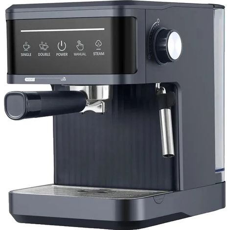 Machine à café Espresso, pression de pompe de 20 bars, réservoir d'eau amovible, noir (1/2)
