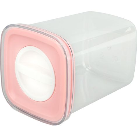 Boîte de conservation alimentaire étanche pour cuisine, récipient transparent scellé avec couvercle pour riz et céréales mélangées, rose, 1300 ml (1/5)