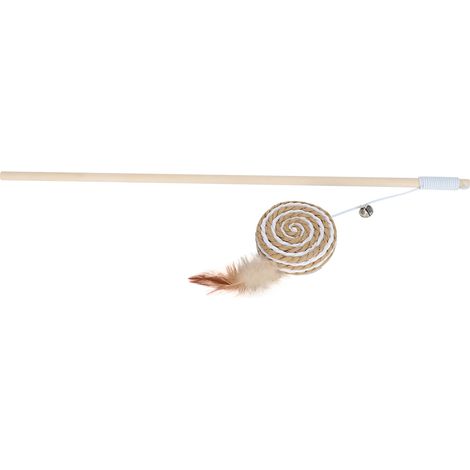 Baguette amusante pour chat, jouets interactifs pour animaux de compagnie, avec gâteau rond, plume de cloche croustillante (1/5)