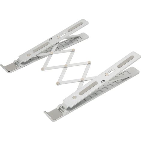 Support pour ordinateur portable en alliage d'aluminium, mini, pliable, réglable sur 10 niveaux, avec dissipateur thermique ajouré. Rehausseur intégré. (1/4)