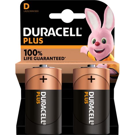 Duracell PILA ALCALINA SERIE PLUS 2 PZ. TORCIA 1,5V 10.00 confezioni