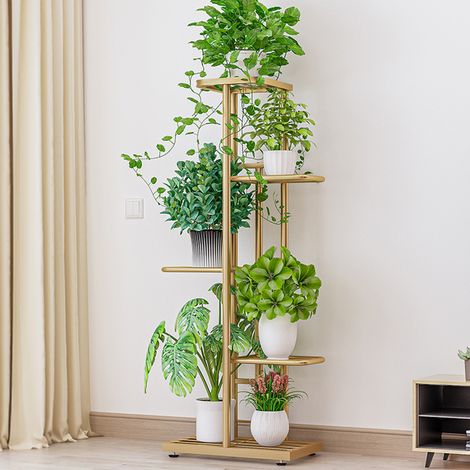 Eosnow Scaffale espositore a 5 livelli Portavasi da fiori Supporto per piante Scaletta per invasatura Fioriera Scaffalatura resistente per piante in vaso (1/5)