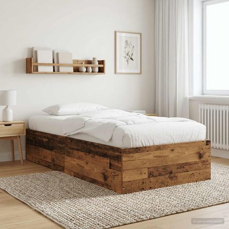 Estructura de cama de suelo Madera envejecida 80 x 200 cm (1/5)