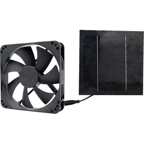 20W 12V Solar Panel Air Extractor Fan Mini Solar Powered Fan for Dogs, Chicken Coops, Greenhouses (1/5)
