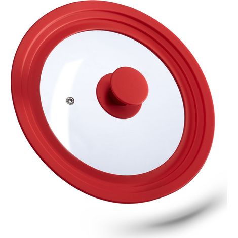 Coperchio universale in vetro per pentole e padelle da 20 a 24 cm con pratico bordo in silicone finitura trasparente 130007746