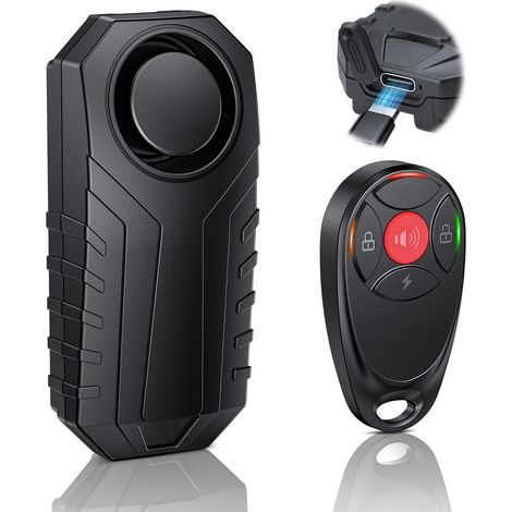 Allarme antifurto ricaricabile per moto con telecomando, allarme per bicicletta, sistema di allarme per moto, accessori per bicicletta, sicurezza per bicicletta, impermeabile IP65, 113 dB super potent