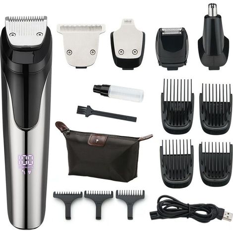 Ensemble tondeuse et rasoir, Métal, 5 en 1, USB (1/5)