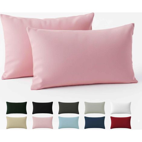 Taie Oreiller 50x70 Coton Renforcé Set de 2 Rose Tissage serré de 57 Fils/cm² Taie Oreiller 50 x 70 cm (1/5)