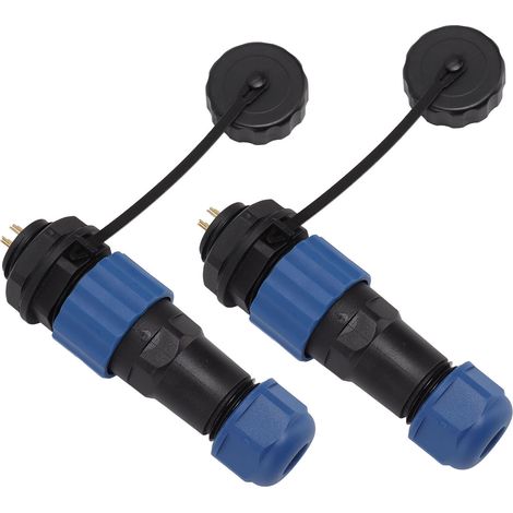 Lot de 2 connecteurs étanches SD16 IP68 pour l'aviation : fiche femelle SD16, prise mâle, filetage G3/8, écrou arrière SD16 à 4 broches (1/5)