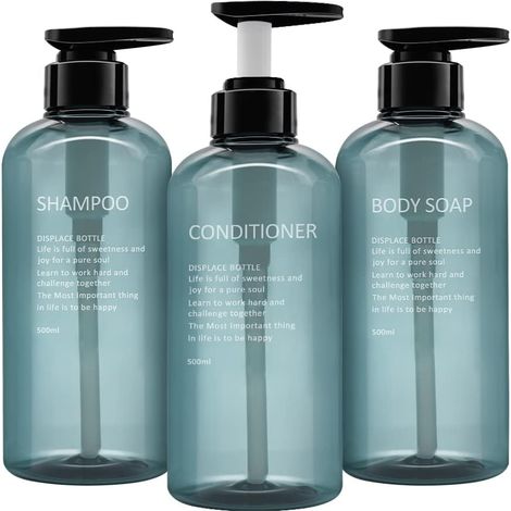 Plastic Soap Dispenser with Pump, Empty for Bathroom, Kitchen, Refillable Lotion, Shower Gel and Shampoo (1/5)