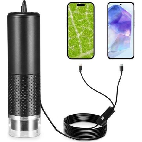 Microscope numérique USB, Endoscope de grossissement 50X-1600X Portable, Microscope Digital Portable avec 8 LED pour Android,