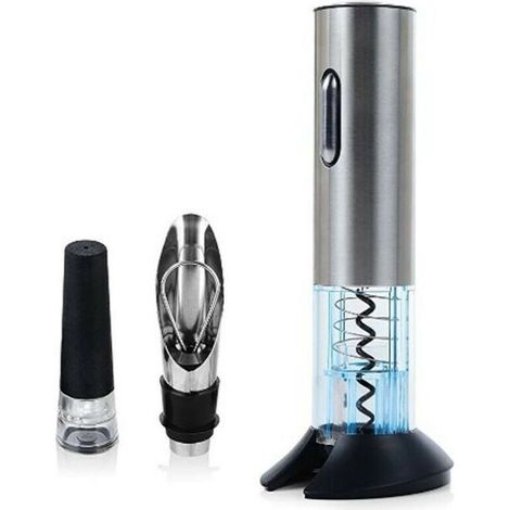 Tire-bouchon électrique rechargeable en acier inoxydable – Ouvre-bouteille avec port USB – Indicateur LED – Décapsuleur avec bouchon sous vide (1/5)