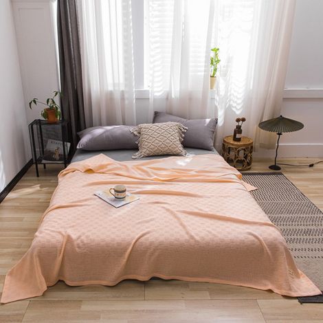 Couverture En Coton - 150 x 100 cm - Rose - Pour Lit Simple - Thermique Légère Respirante - Usage Toutes Saisons - 1 Pièce (1/5)