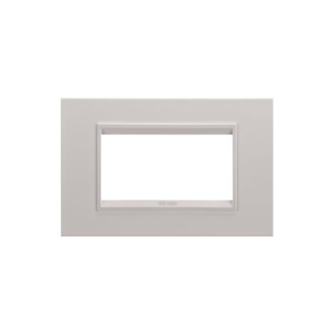 PLAQUE LUX 4P METAL NAT.BEIGE SAT.MONOCH GEWISS GW16204XL (1/4)